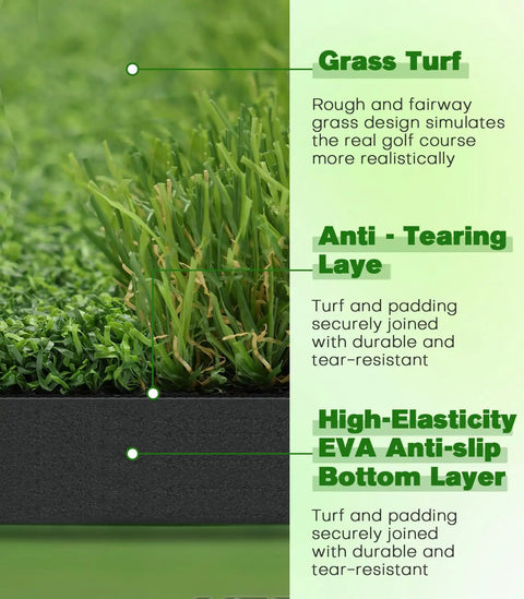 Detailed view of Premium Dual Turf Golf Mat For Backyard And Driving Range Indoor And Outdoor Practice 5 By 4 Feet