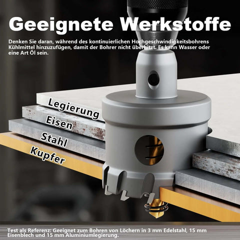 GSTK 14-pc heavy-duty carbide hole saw set with titanium pilots and L-wrenches; metal steel cutters, Amazon brand