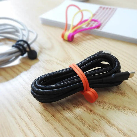Reusable Silicone Magnetic Cable Ties For Cord Management And Organization, Magnetic Ends Keep Wires Neatly Tidy, 30 Pack