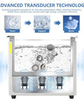 Heavy Duty Ultrasonic Cleaner With Smart Heating And Digital Timer Settings Boasts A Roomy Three Liter Stainless Steel Tank in use.