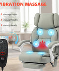 Massage Office Chair With Lumbar Heat For All Day Back Relief, Boss Level Ergonomic Executive Desk Chair illustrating six-point vibration system.
