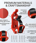 Heavy Duty Shovel Mount For Roof Rack With Metal Rubber Axe Holder And Quick Release Clamps For Trucks Red Roof Rack Brackets Set Of 2