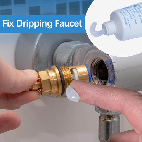 Applying food grade silicone grease for faucets and O rings valve rubber seals pool pump lube to fix dripping faucet