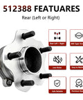 Rear Wheel Hub Bearing 512388 Ready To Roll Drop In Replacement For Nissan Altima 2007 2018 Maxima 2009 2019 OEM Grade Hub Assembly