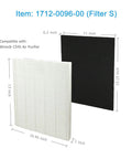 Replacement Filter S For Winix C545 Air Purifier, H13 Grade Main Filter Plus Activated Carbon, 4-Pack, dimensions shown