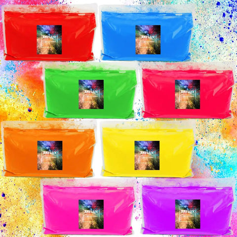 Bulk Holi Color Powder 40 Pound Kit In 8 Pack 5 Pound Each For Color Runs Smoke Powder Chalk Gender Reveal Fun Run