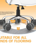 Office Chair Wheels Replacement Casters For Carpet And Hard Floors, 3 Inch Stem Set Of 5 showing suitability for carpet, wood, tile