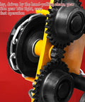 Close-up of Heavy Duty Manual Chain Trolley For Gantry Crane Hoist featuring gear mechanism and hand-pulling chain for easy use.