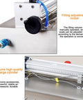 Filling adjustment rocker and high-quality cylinder of Heavy Duty Pneumatic Liquid Filler With Stainless Steel Construction configurin