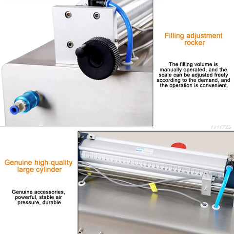 Filling adjustment rocker and high-quality cylinder of Heavy Duty Pneumatic Liquid Filler With Stainless Steel Construction configurin