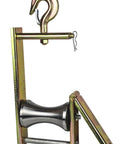 Heavy Duty Steel Cable Puller Sheave And Wire Feed Pulley Block Rated For Four Thousand Pounds, featuring a strong hook and durable metal frame.
