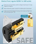 Heavy Duty Nema 14-50R EV Charging Outlet Box With Copper Contacts And Solid Brass Terminals close-up of internal mechanism.