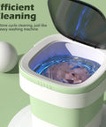 Super Smooth Foldable Mini Washing Machine With Quick Spin Basket And Totally Effortless Three Mode Laundry Routine For Tiny Apartments College Dorms Hotel Stays And Ultimate Weekend Camping Vibes with water in basin.