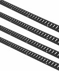 4 black rails from 5 Foot E Track Tie Down Rail Kit With 18 Pieces, Heavy Duty 2000 Lb Load Capacity For Cargo And Motors displayed