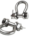 Two Three Eighths Inch Clevis Shackle With One Half Inch Bolt Pin 316 Stainless Steel Bow Anchor Shackle Marine Grade Rigging Clasps