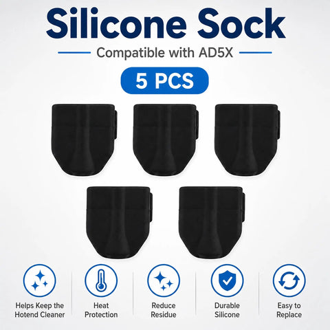 Top Shelf 3D Printer Tool Kit Featuring Slick Nozzle Cleaning Brushes And Heavy Duty Clog Poke Needles For Spotless Hotend Care And Hassle Free Daily Maintenance Gear, silicone socks for AD5X, 5 pieces.