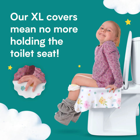 Extra Large Disposable Toilet Seat Covers 40 Pack Hella Clean Travel Gear For Kids And Adults Waterproof Thick Hygienic Floral Designs Straight Up Essential For Family Road Trips
