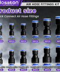 90 Pc Best Quick Connect Air Hose Fitting Kit With Straight Push Pneumatic Connectors For Garage Auto Diy Pro One Eighth To Half Inch With 145 Psi Pressure Rating Fit Like A Glove Keeps Gear Always Ready For Every Awesome Job Right Now In Your Shop, black nylon fittings sizes 1/8 to 1/2 inch