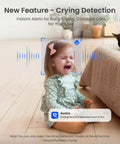 Indoor 3K Baby And Pet Monitoring Cam With Auto Tracking And 5MP Night Vision F16 Lens Cry Detection detects baby crying