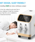 Ultra Quiet 2-Channel Hydrogen Inhalation Device With 3000mL Flow, Model 10 Upgrade, shown beside a person sleeping