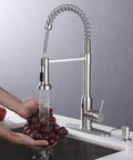 Touchless Kitchen Faucet With Motion Sensor Hands Free Operation Single Handle Pull Down Sprayer Brushed Nickel Finish