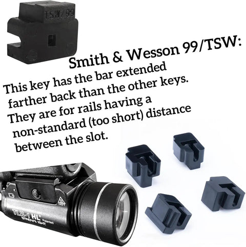 Universal Key Adapter Kit For TLR 1 And TLR 2 Rails 69260 Replacement Parts with Smith & Wesson key for secure pistol mount.