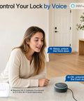 Hassle Free Smart Keyless Deadbolt With Touch Screen Fingerprint Reader and Mobile App Access Rock Solid Front Door Lock setup activated by Alexa voice control.
