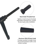 Pro Grade M8 X 40mm Adjustable Clamping Lever Handle 3 Pack with black oxide threaded stud and aluminum alloy construction.
