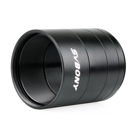 Dual Sided Extension Tube Kit M42x0.75 and T2 Threads for Astro Photography, black anodized metal construction, side view