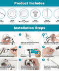 Rock Solid Stainless Steel Grab Bars 3 Pack Featuring Two Practical Sizes For Bathtubs And Showers Non Slip Senior Support Handles Quick Wall Install Bathroom Safety Game Changer installation steps with grab bars and mounting hardware.