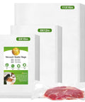 Precut Food Saver Vacuum Bags 150 Pcs Set for Meal Prep and Sous Vide, 11x16 50 Gallon, 8x12 50 Quart, 6x10 50 Pint
