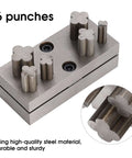 Four Leaf Clover Punch Die Disc Set With Six Steel Hole Punches for Jewelry Making, Portable Hand Tool Kit, DIY Metal Crafting