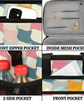 Insulated Picnic Backpack For Food Drinks And Snacks Spacious 12x8.7x10in with zipper and mesh pockets for easy storage