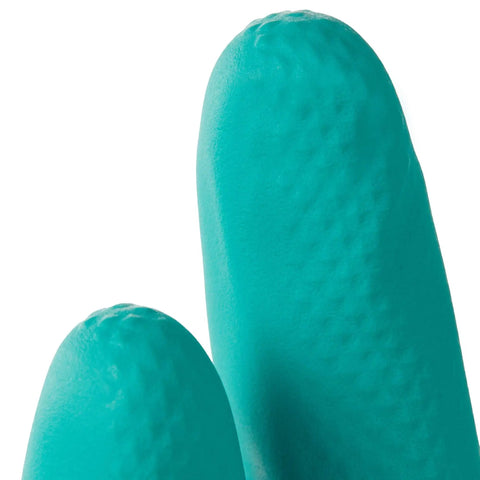 Textured fingertips of G80 Nitrile Chemical Resistant Gloves 2XL 13 Inch 15 Mil Green With Superior Grip EN374 Certified