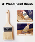 3-inch wood paint brush for edge trimming and joint filling, part of 7.5-Inch Heavy-Duty Deck Brush Kit With 51 Inch Adjustable Extension Rods