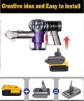 TPDL 20V DeWalt To V7 Battery Adapter Converter For V7 Series Cordless Vacuums Handhelds Dope Power Hack shown with components