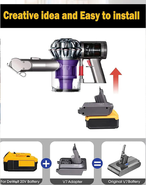 TPDL 20V DeWalt To V7 Battery Adapter Converter For V7 Series Cordless Vacuums Handhelds Dope Power Hack shown with components