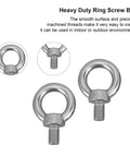 M20 Marine Grade 316 Stainless Steel Eye Bolts, Heavy Duty Lifting Rings With Nuts, Shoulder Eye Bolts For Rigging, 2 Pack