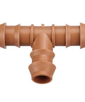 20 Piece Drip Irrigation Tee Fittings for 1/2 Inch Tubing Barbed 3 Way Connectors 0.600 Inch ID in brown plastic