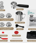 Accessories for Dual Boiler Espresso Machine With Built In Grinder And 58mm Commercial Portafilter Barista Steam Wand 31 Grind Settings
