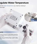 Hands holding water mixer valve for Touchless Bathroom Sink Faucet With Motion Sensor Hands Free Infrared Operation Chrome Finish Commercial Grade For Residential Use Durable Deck Plate Included Water Mixer Valve Control Box.