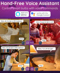 Hand-Free Voice Assistant for Smart BR30 Flood Light Bulb 13W 100W Equivalent, 1300 Lumens with Alexa and Google commands