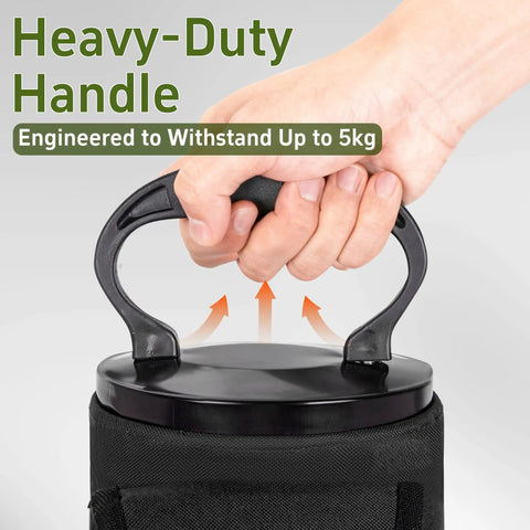 Heavy-duty handle on Large Capacity Golf Shag Bag With Detachable Aluminum Tube Ball Retriever Holds Up To 90 Balls