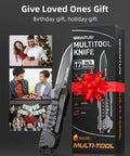 All In One Camping Multitool With Fire Starter, Bottle Opener, Saw, Screwdrivers, window breaker, box packing with gift ribbon