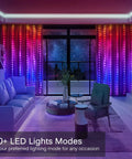 RGB LED Curtain Lights 300 LEDs 10 Ft By 10 Ft Color Changing String Fairy Lights With App Control Music Sync And Voice Sync