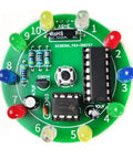 DIY Soldering Practice Kit For Electronics Learners, Training Board With NE555 And CD4017 LED Spin Wheel, top view