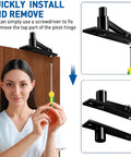 Installation of Hidden Pivot Door Hinge For Secret Doors, 360 Degree Rotation, Heavy Duty 304 Stainless Steel, Black Finish
