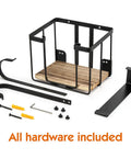 Wall Mount And Over The Door Ironing Board Holder With Large Storage Basket hardware included