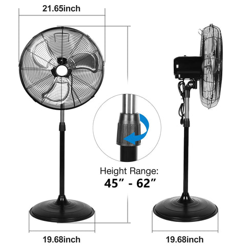 Powerful 20 Inch High Velocity Pedestal Fan With 5200 CFM Beating The Heat A True Beast Of A Workhorse Oscillating Stand Fan