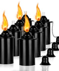 Refillable Torch Replacement Canisters 12 Oz Bamboo Torch Fuel Can Citronella Tabletop Torches Outdoor Patio Garden Decor 8 Pack With Rust Proof Metal Cap And Long Lasting Wick.